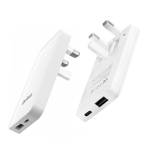 ultra flat 20w usb c usb a fast charger plug uk foldable travel adapter behind furniture