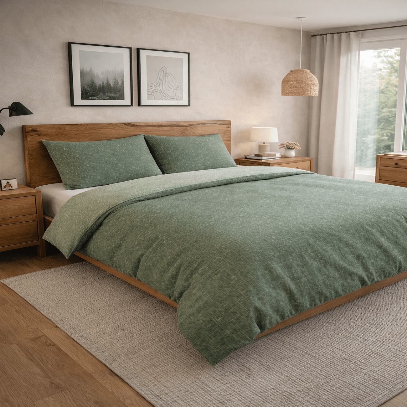 Image of 2pcs Reinforced Bedding 135x200 Cm - 100%- Reversible Bedding With Zipper - Washable At 60°c - Soft, Breathable &