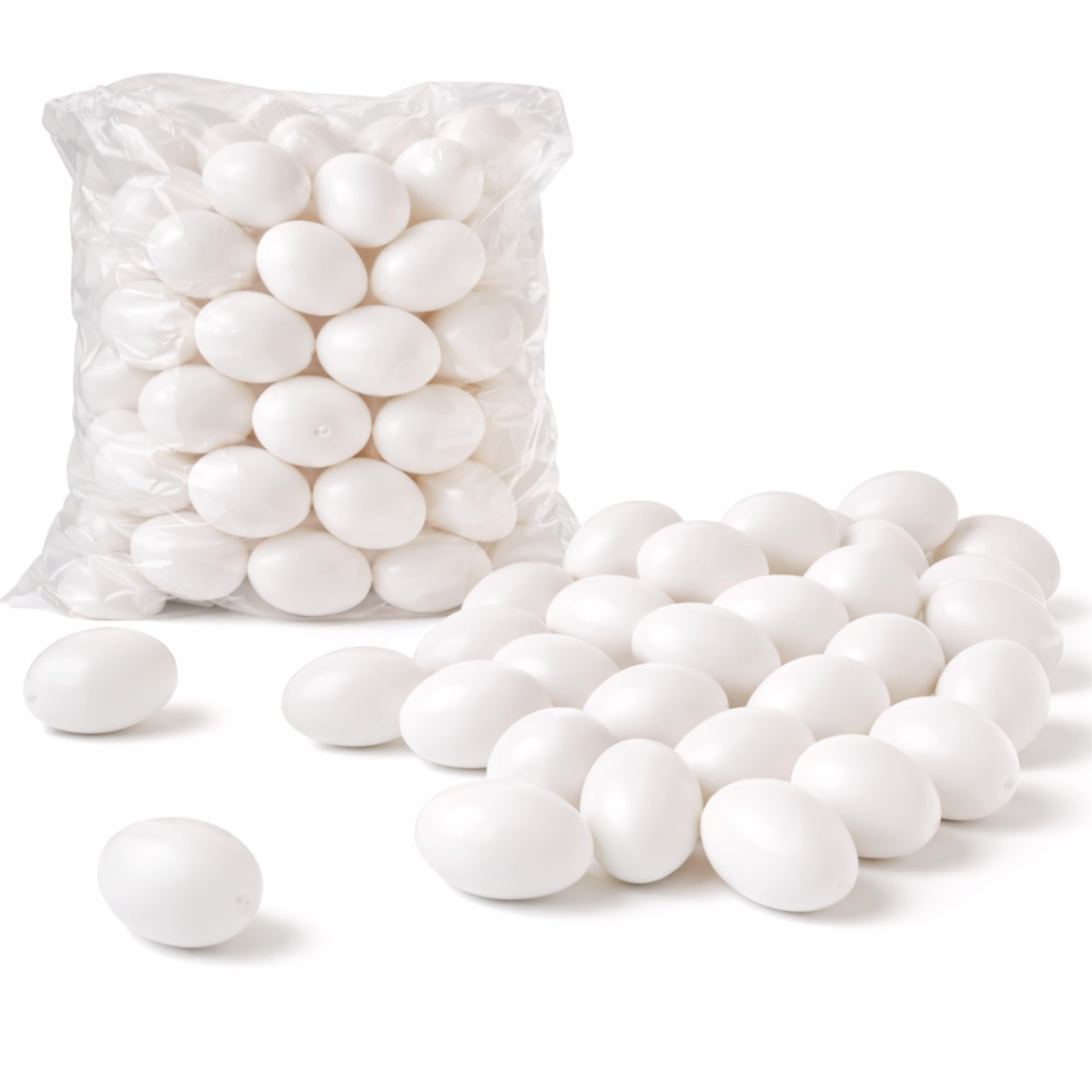 Image of Tk 50x Plastic Eggs 6 Cm Easter – White Plastic Eggs For Painting & Crafting – Decorative Eggs For Decor
