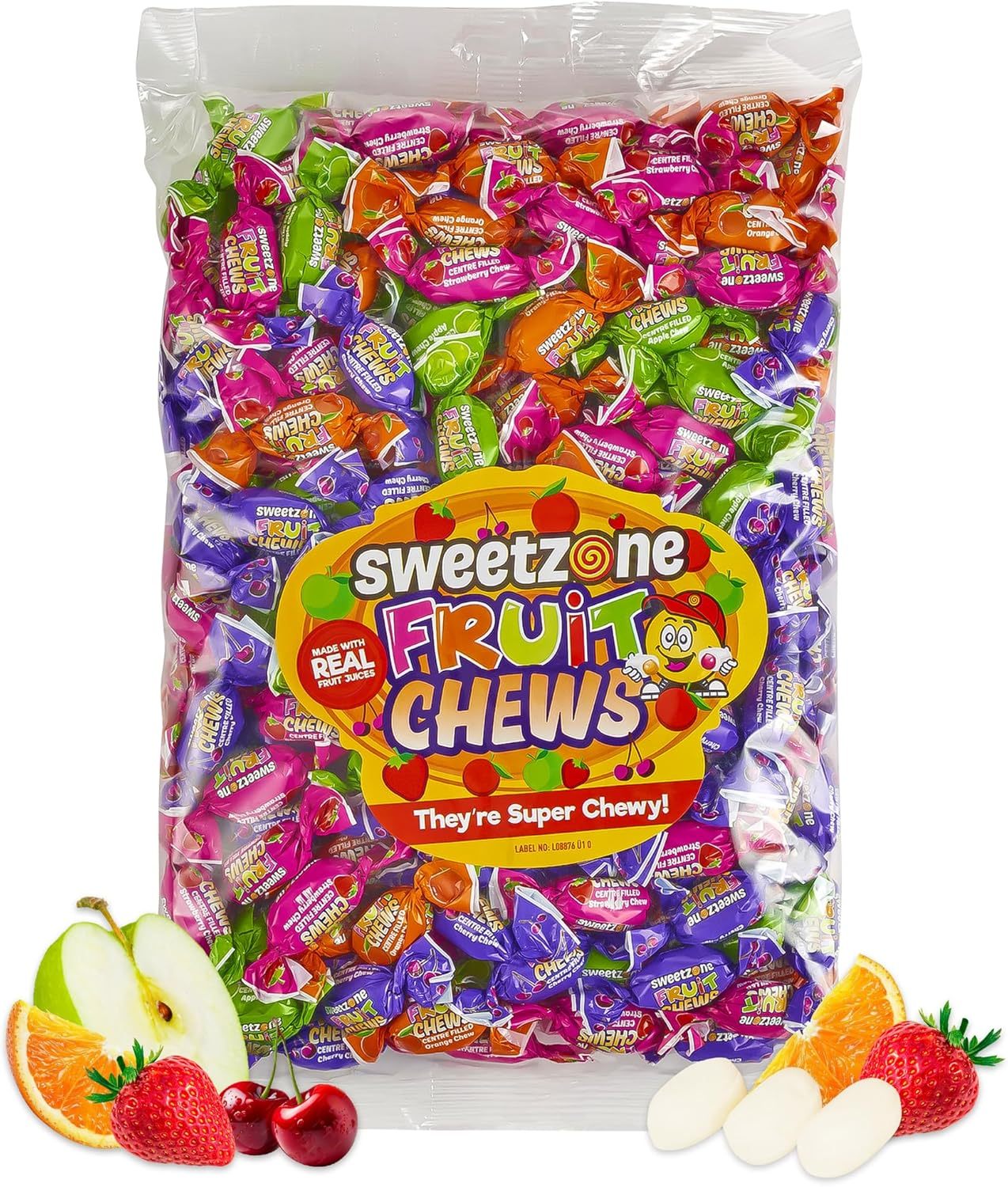 Sweetzone Mega Stix & Fruit Chews Combo – 2 x 1kg Bags | Mega Fruit Stix + Juicy Centre-Filled Chews – Bulk Retro Pick 'n' Mix