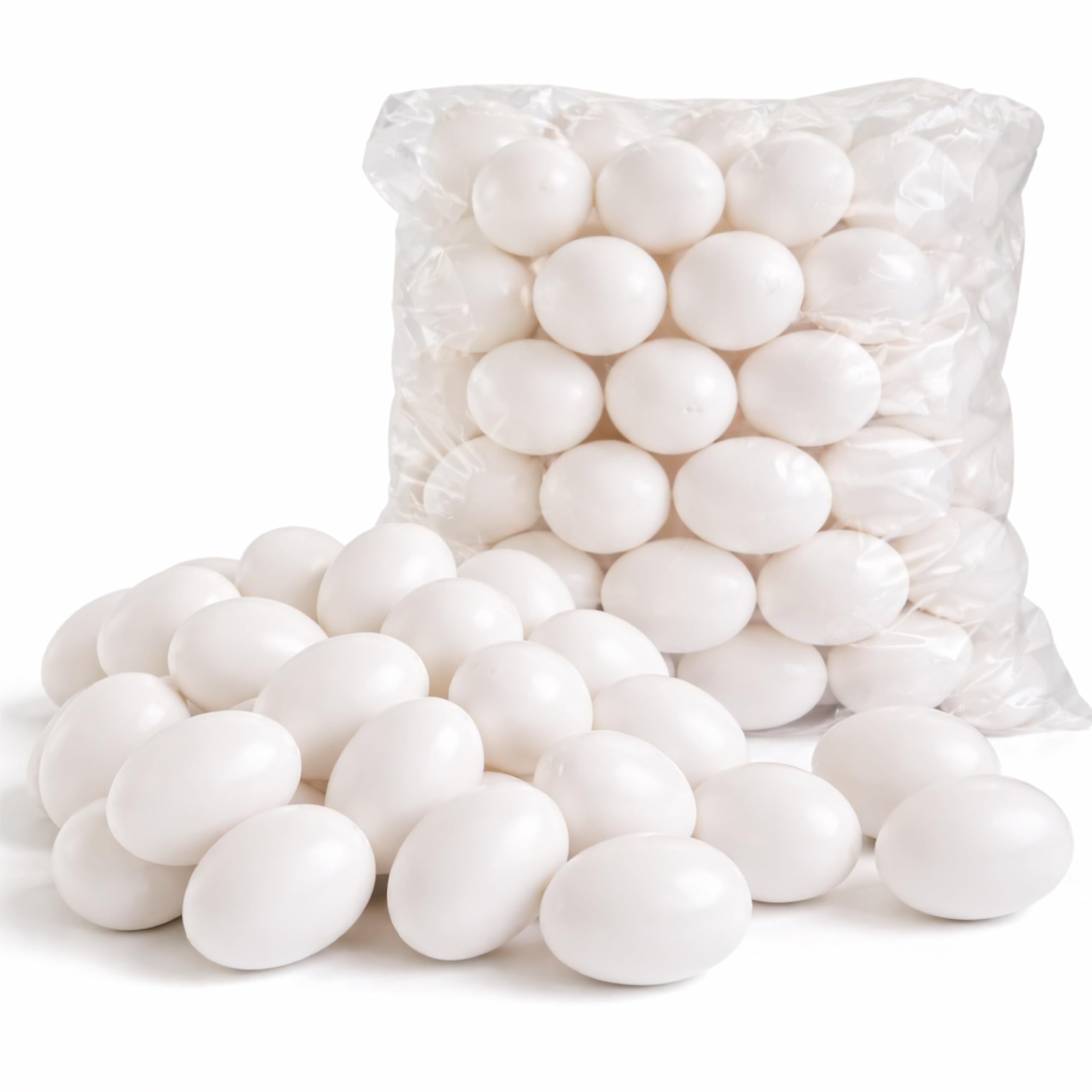 TEMU Tk 50x Plastic Easter Eggs – White 6 Cm Crafting & Painting Eggs – Decorative Eggs For Decor