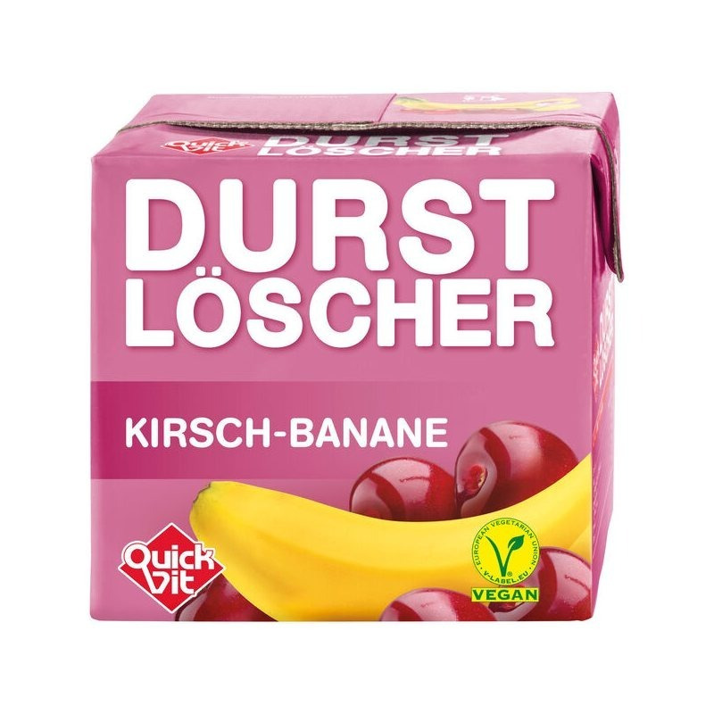 24-pack Thirst Quencher 500ml Cherry Banana Quickvit Vegan Refreshing Drink