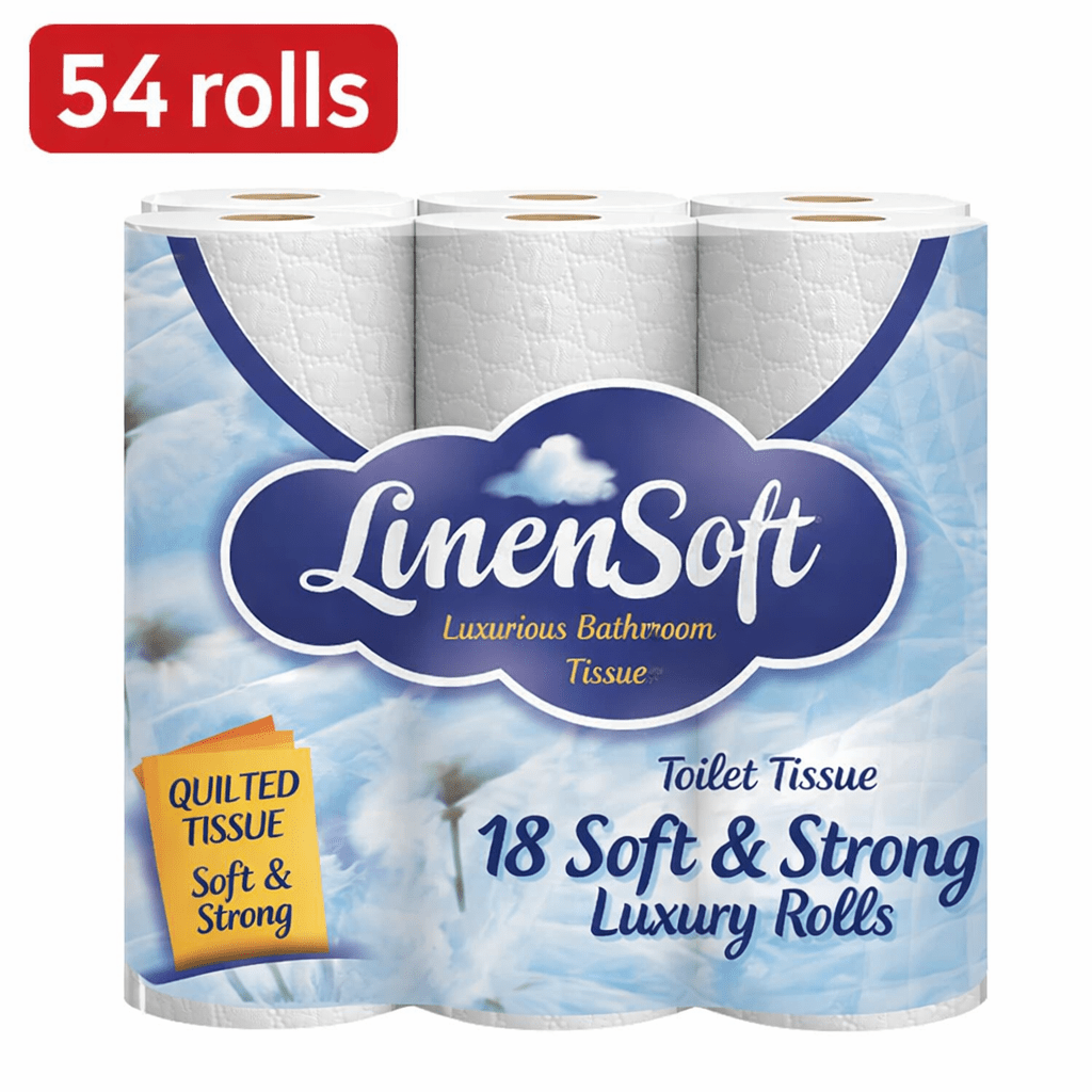 TEMU Linen Soft 2-ply Toilet Tissue – 54 Roll Case (3 Packs Of 18)