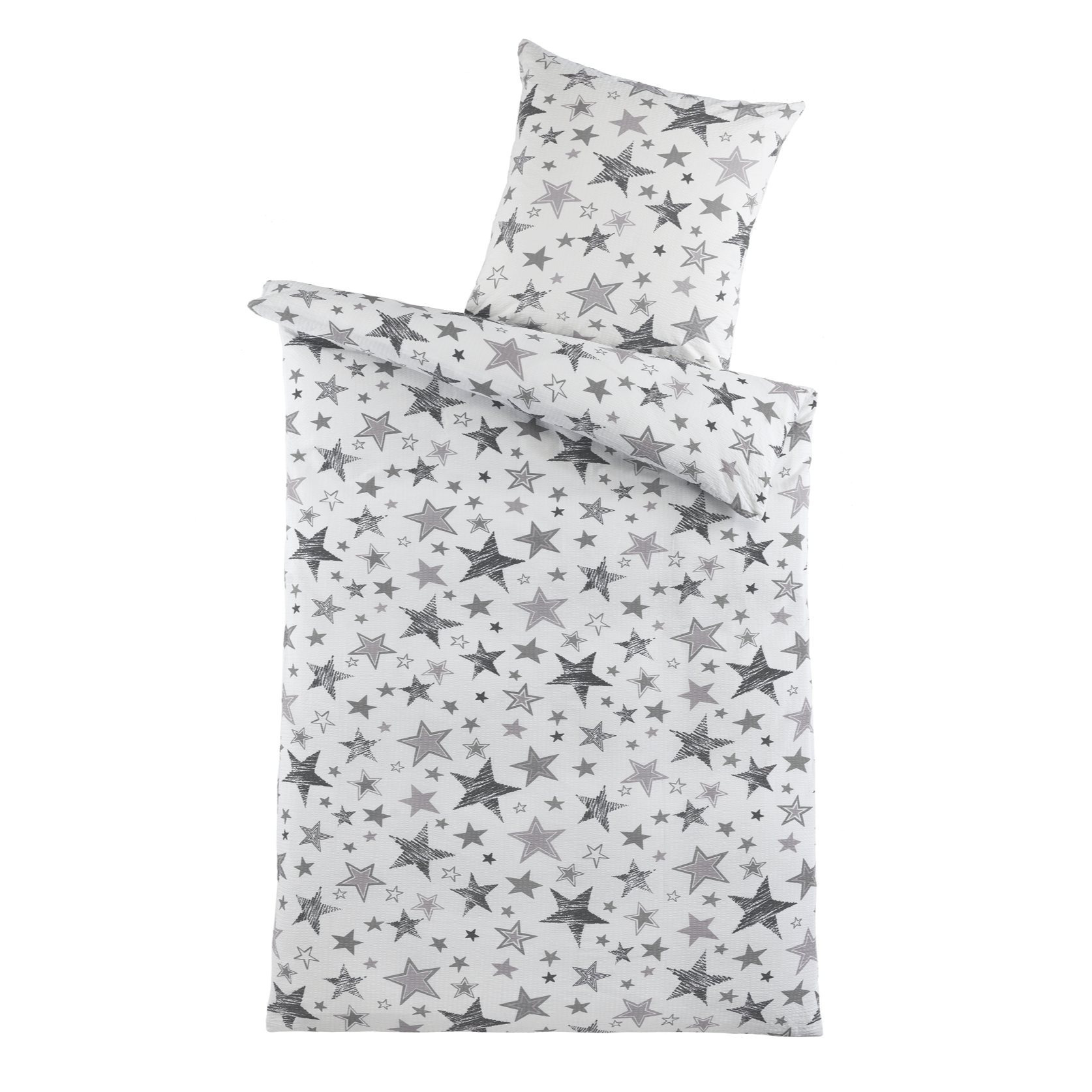 Seersucker Cotton Bedding Set, 2-piece , With Zipper, 1x 135x200 Cm + 1x 80x80 Cm