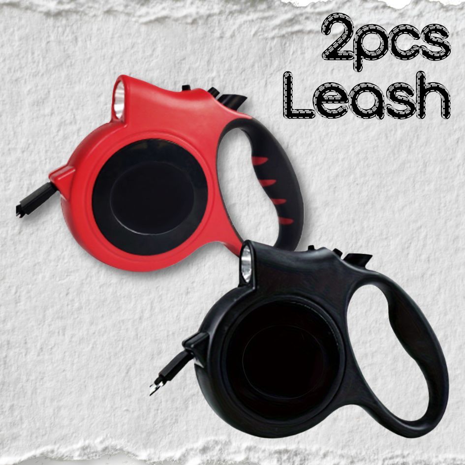 TEMU 2pcs 16ft Retractable Dog Leash - Adjustable, Ideal For Medium And Large Dogs, Perfect For Nighttime And Runs, Increased Visibility And Safety