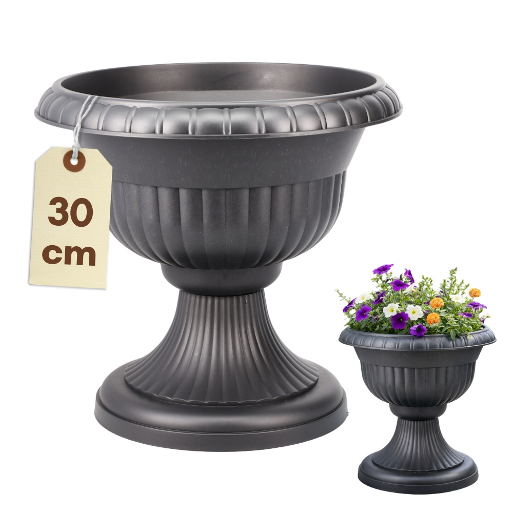 Image of Flower Pot With Stand Plant Stand Flower Stand High Flower Column Stand Base Flower Pot High Plant Stand Plant Column Plant Pot Grave Vase Cemetery Vase 30 Cm