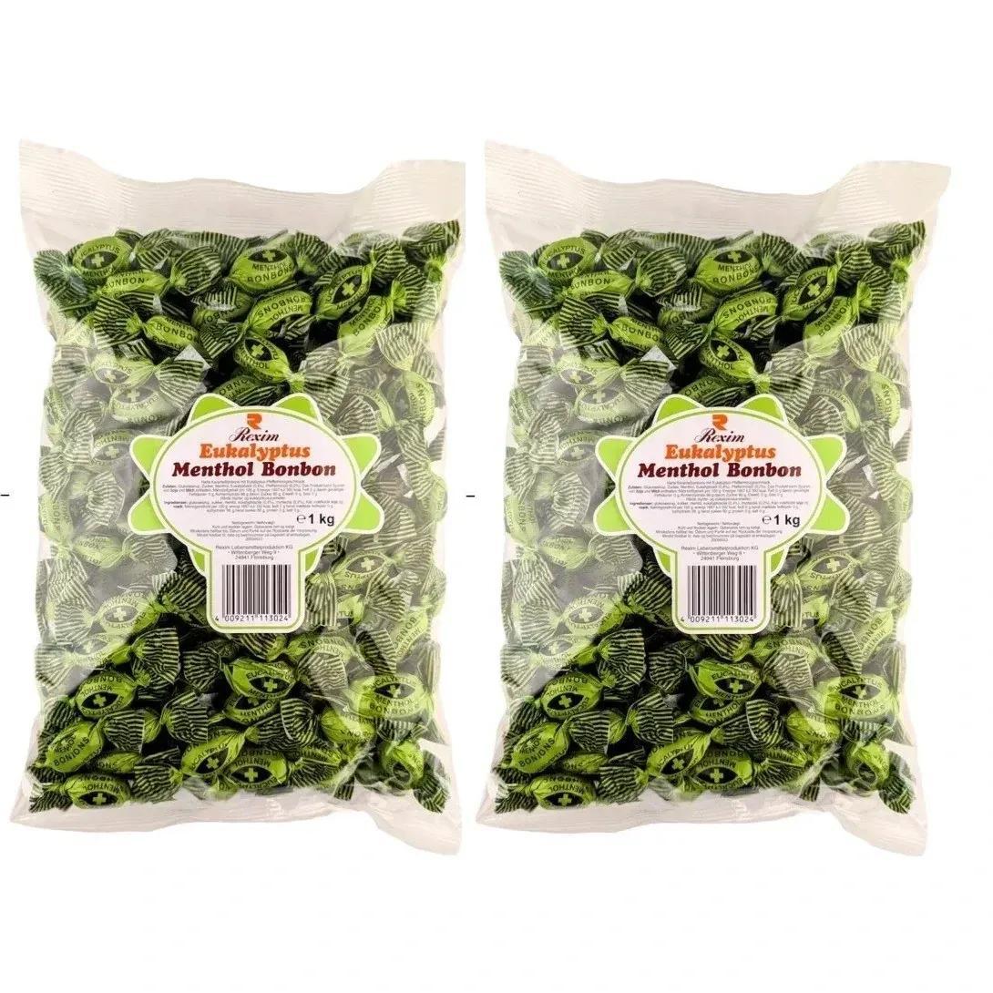 Image of 2 Bags Of Rexim Euka Menthol Wrapped Candies At 1kg With Real Eucalyptus Oil
