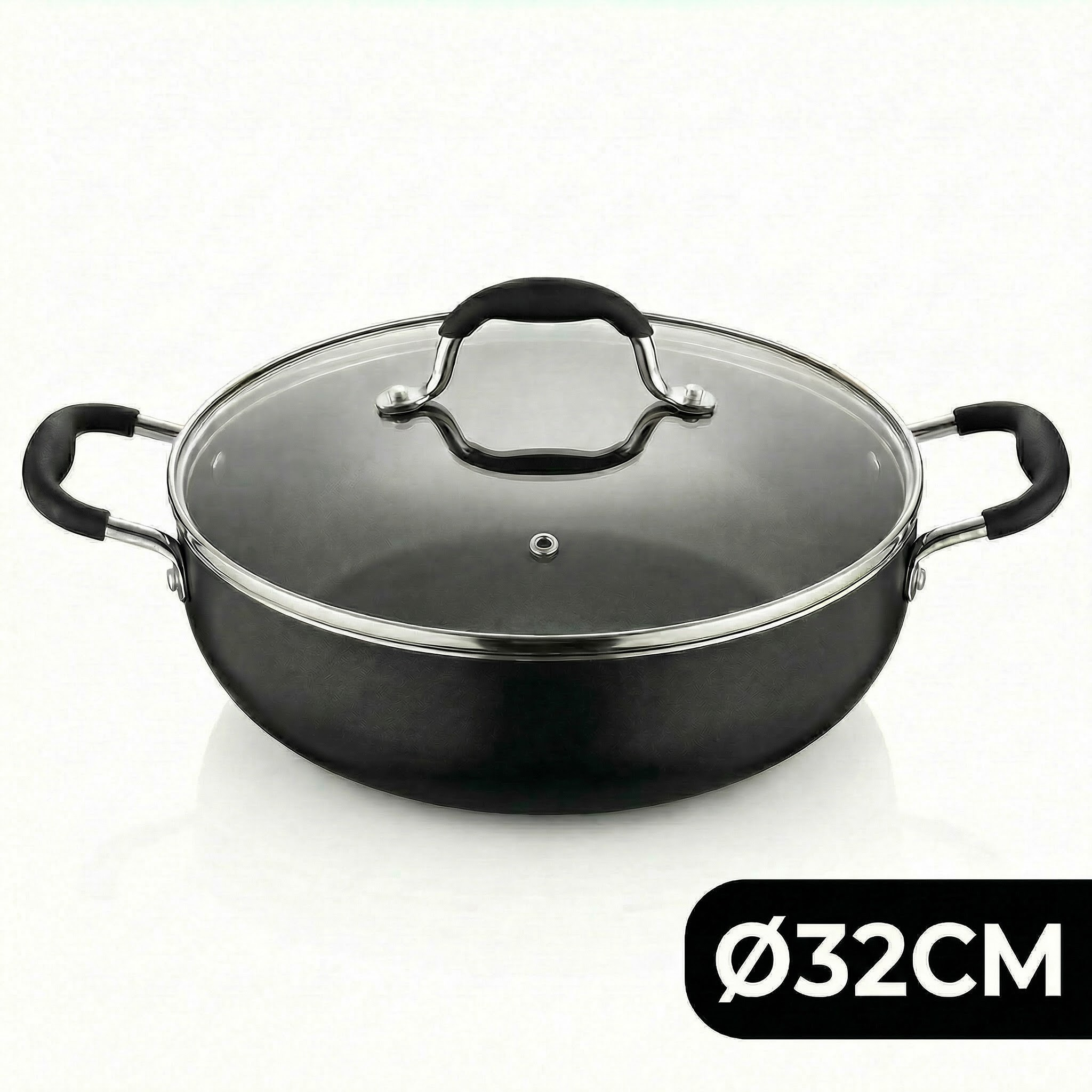 TEMU Tartera/Olla de Aluminio Antiadherente con - para Inducción, Ergonómicas, - Varios Tamaños (Ø20-32cm) |