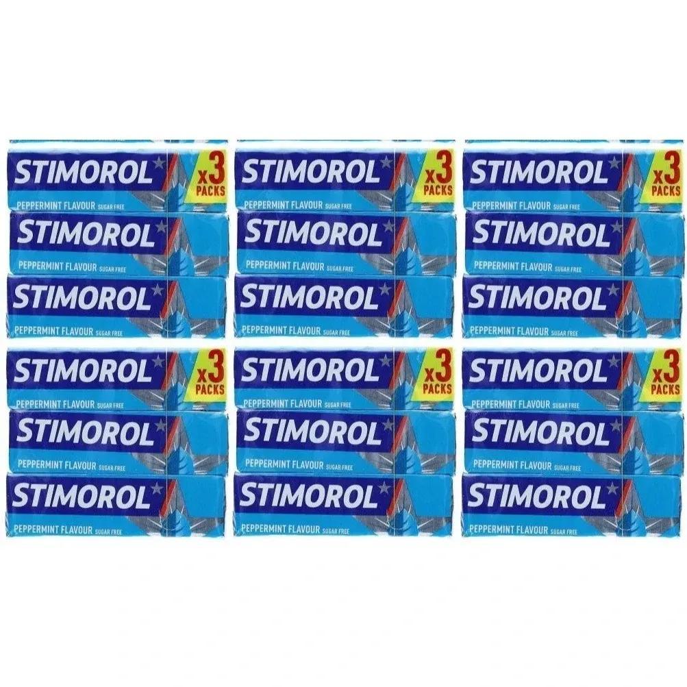 18 Packs Of Stimorol Peppermint Chewing Gum Blue With 10pcs Per Pack (6 X 3)