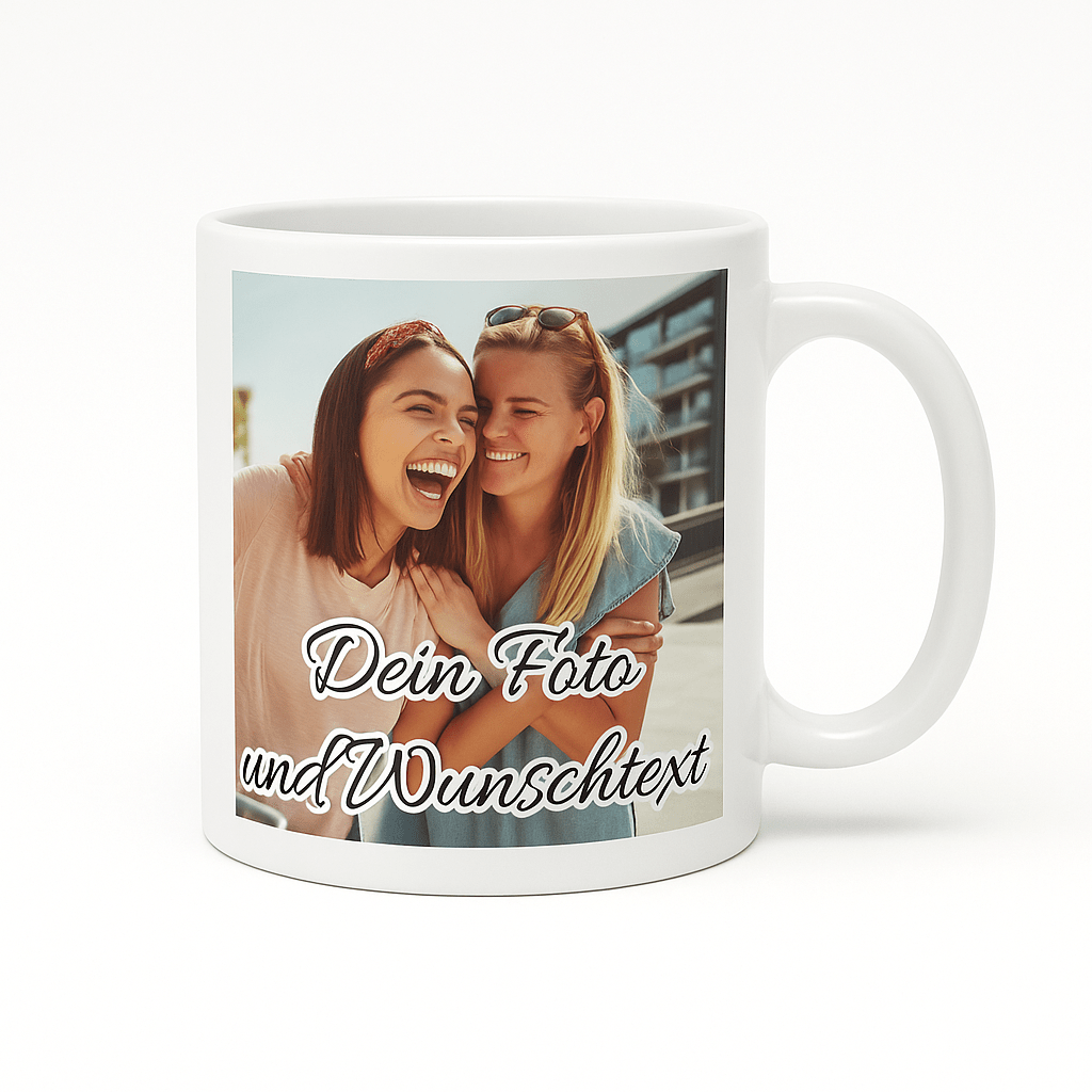 Personalized Mug With Photo And Text, Personalized Ceramic Mug With Photo Image Text Name, Coffee Cup With Text Or Slogan To Personalize - 330 Ml