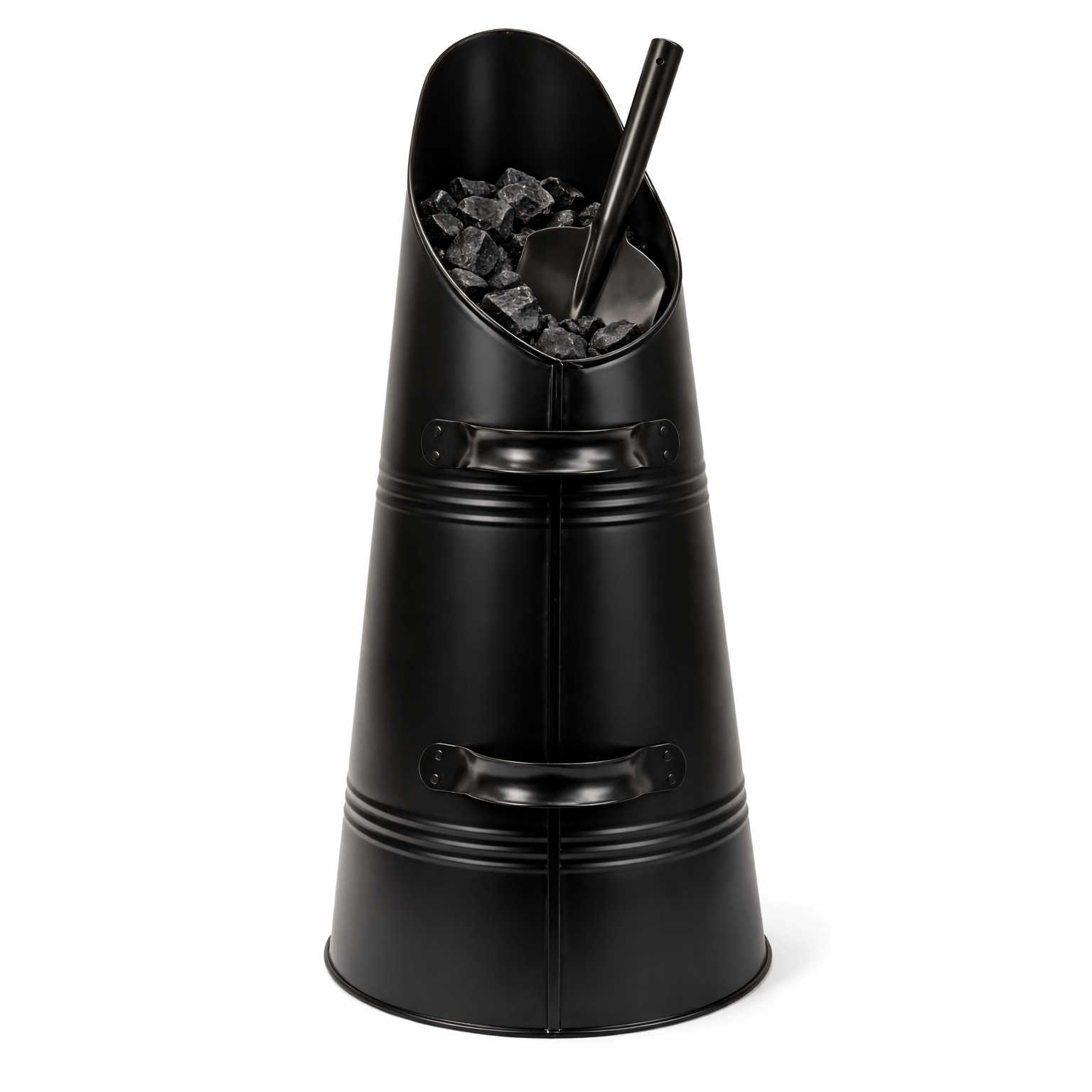 TEMU 22" Heavy Duty Coal Hod & Shovel Set Metal Coal Bucket For Fireplace & Wood Burner Large Capacity Fireside Fuel Storage With Matching Ash Shovel