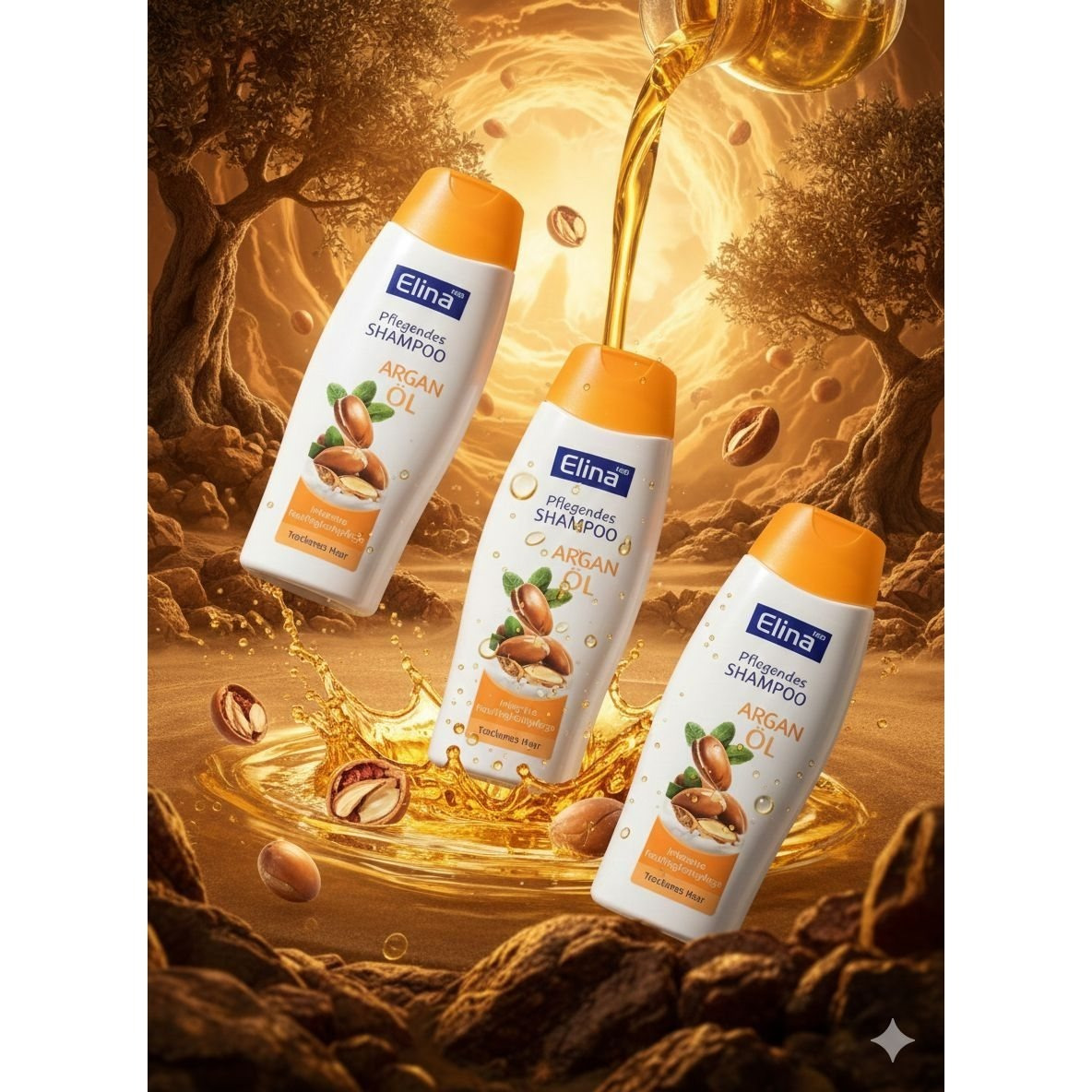 Image of Elina With Nourishing Argan Oil Shampoo Moisturizing Care For Dry Hair