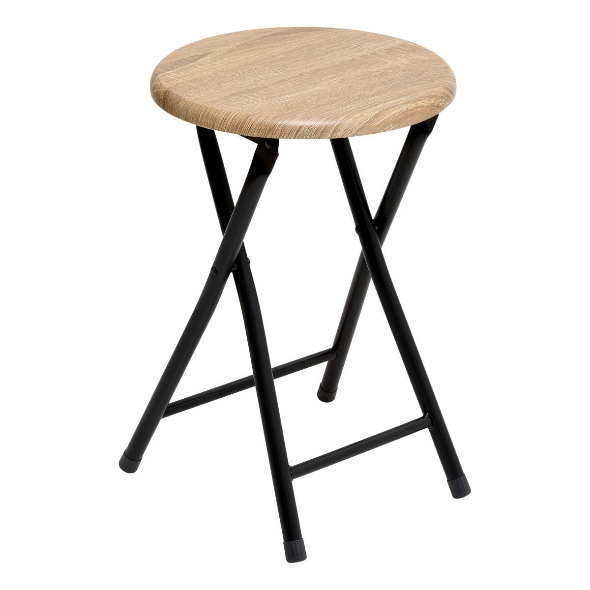 - Folding Stools With Natural Wood Effect