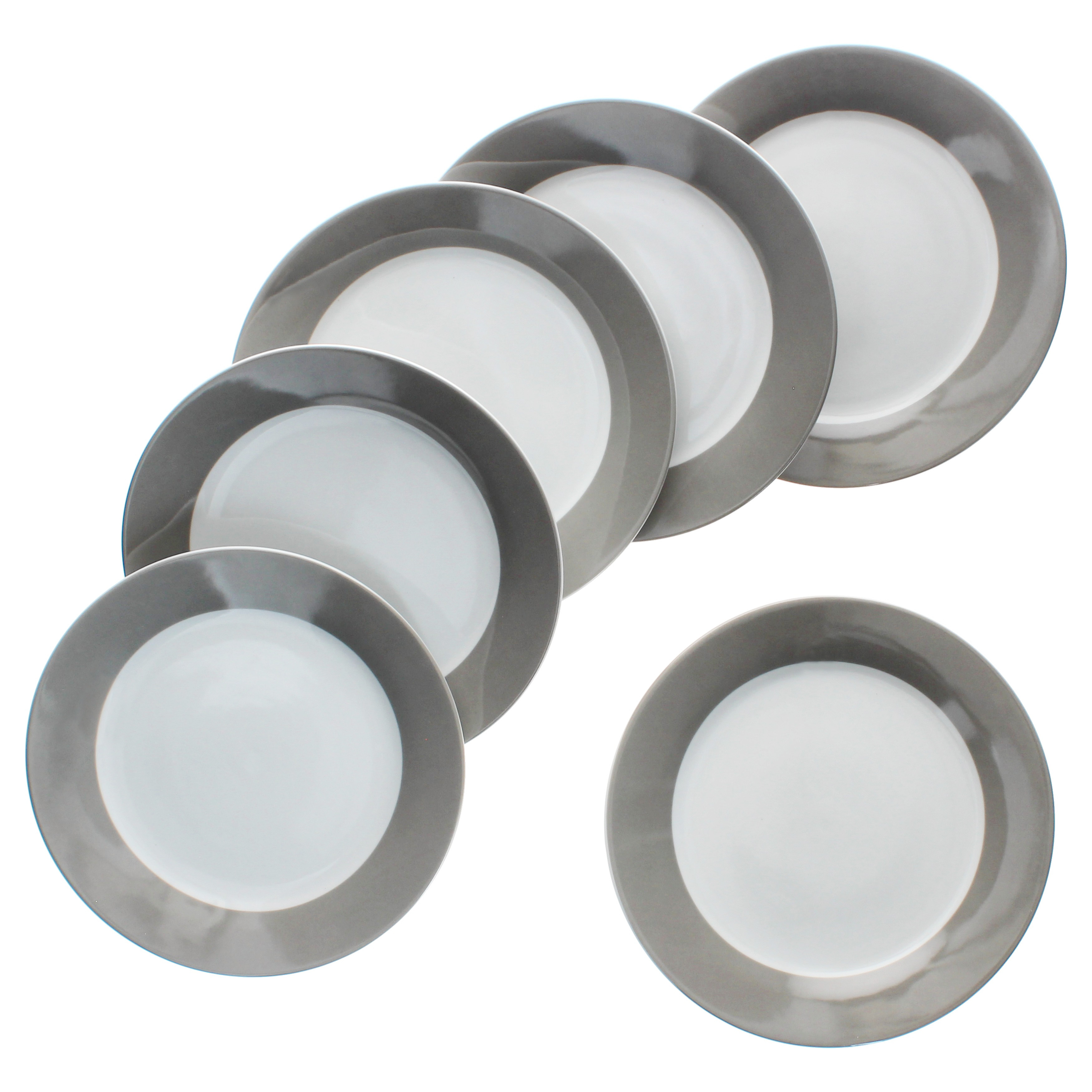 6-piece Set Gray Cake Plates Colorful Breakfast Plates Dessert