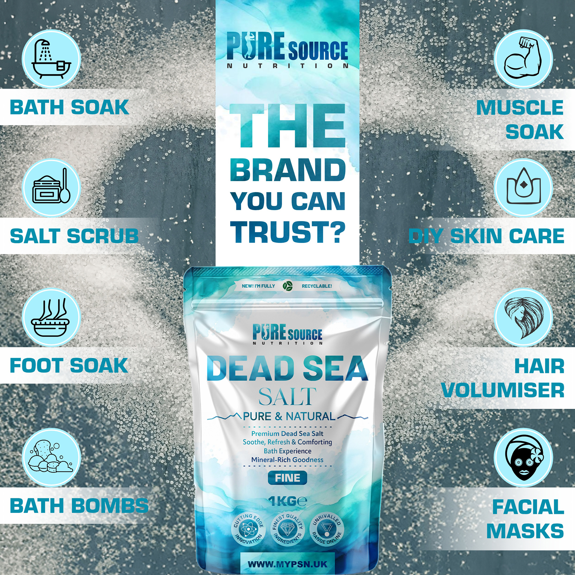 PSN Dead Sea Salt Fine, 1Kg