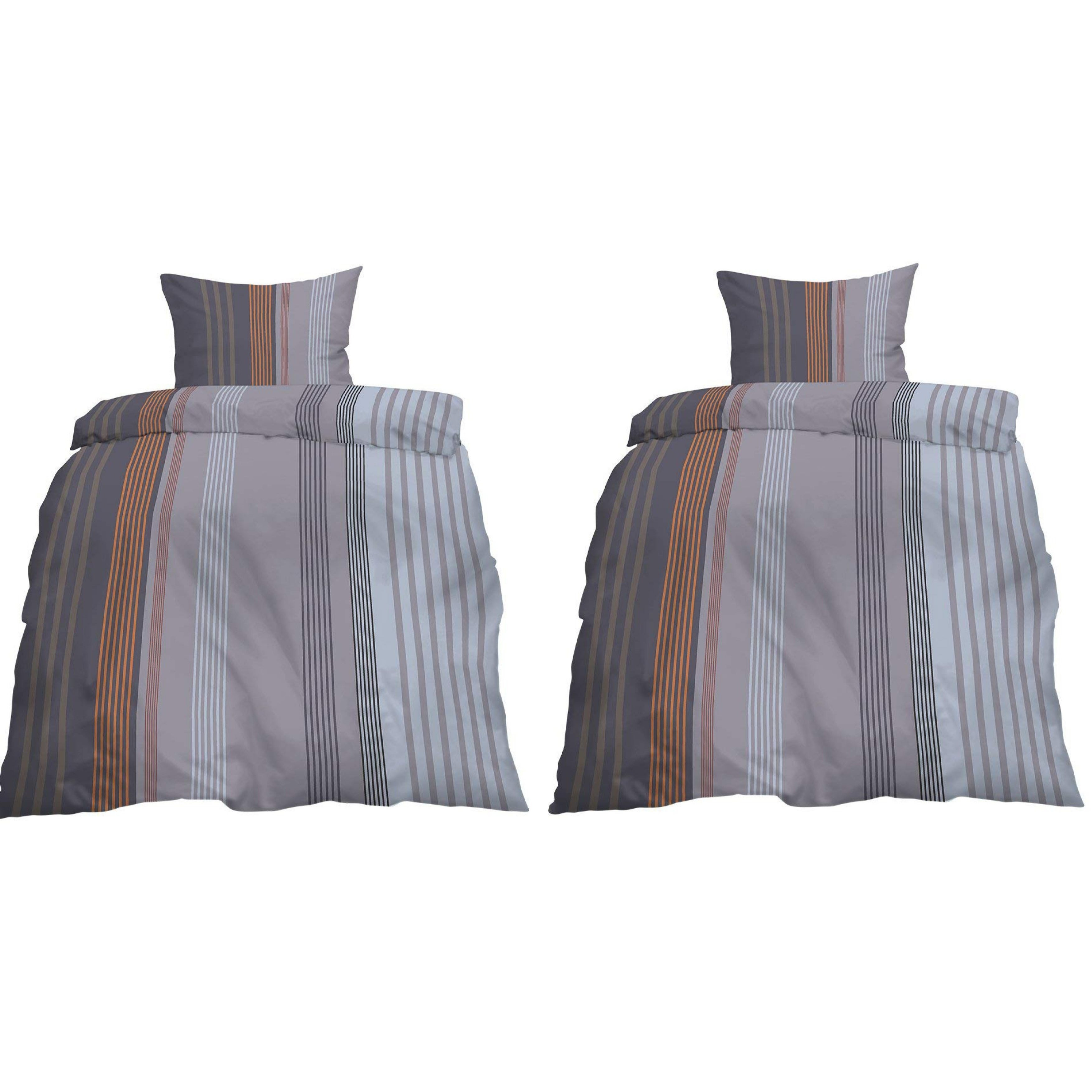 Microfiber Elegant Striped Bedding Light Spring-summer Bedding 4pcs Savings Set With Zipper 2x 135x200 Cm + 2x 80x80 Cm