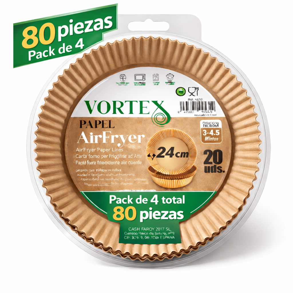 TEMU AOREX Papel Freidora Aire, 80 y 240 Piezas Papel Air Fryer Redonda dos medidas (16-20CM 3-4.5L) Y (20-24CM 4.5-6L) , Material Seguro y