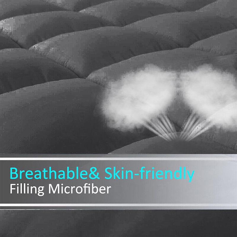 Extra Thick Grey Mattress Topper 4-Inch / 10cm Hotel Quality Deep Fitted Mattress Pad with Corner Elasticated Straps Quilted Box Stitch Breathable All-Season Comfort Single Double Small Double King Super King