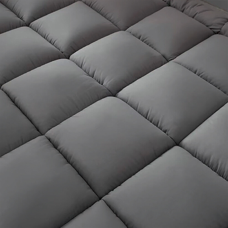 Extra Thick Grey Mattress Topper 4-Inch / 10cm Hotel Quality Deep Fitted Mattress Pad with Corner Elasticated Straps Quilted Box Stitch Breathable All-Season Comfort Single Double Small Double King Super King