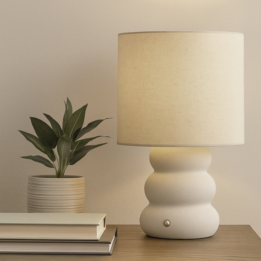 texture ceramic rechargable table lamp