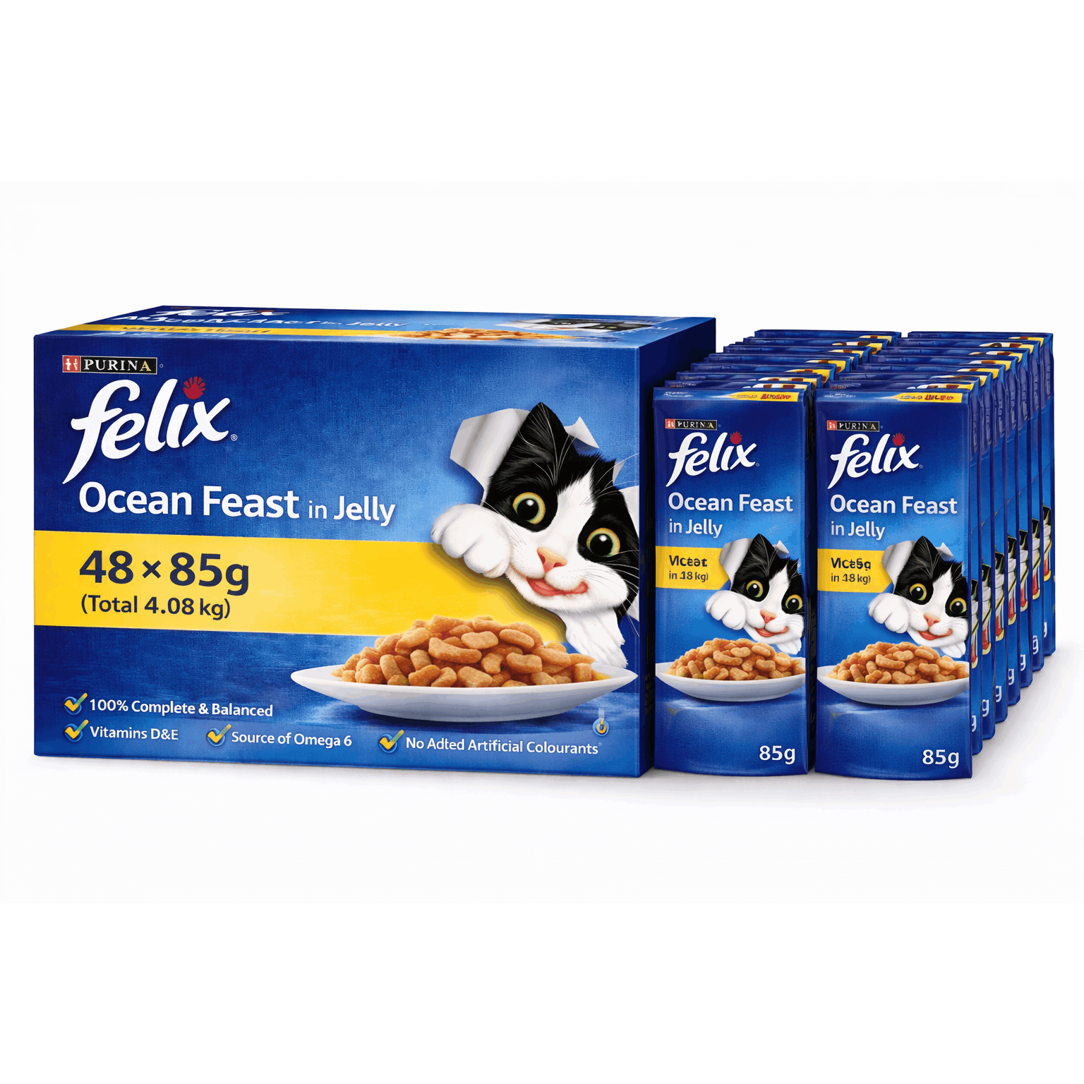 TEMU Felix Wet Cat Food 48 Pouches × 85 G (12 Packs Of 4)