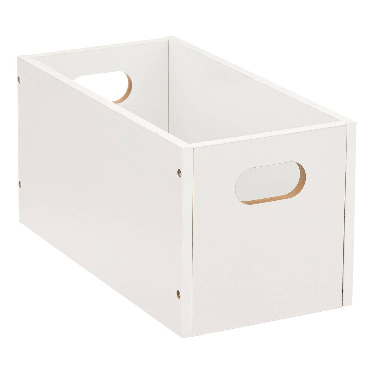 Basket 15x31cm Mixed And Modular White Wood