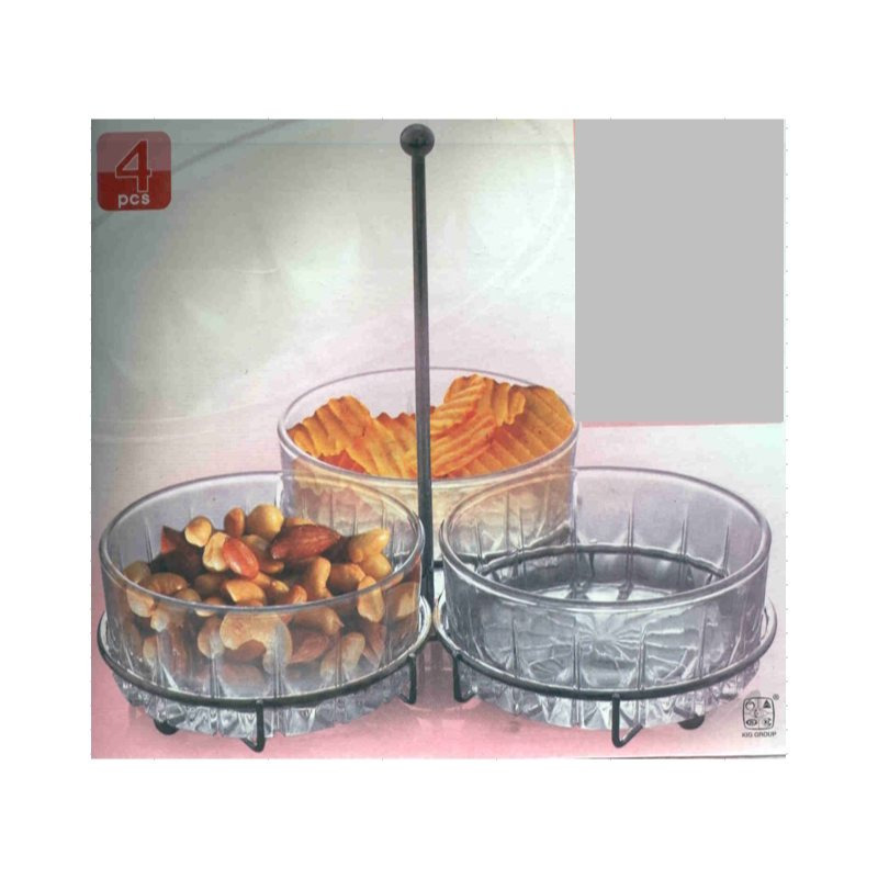 Image of Confectionery/salt Biscuit Stand With 3 Glass Bowls