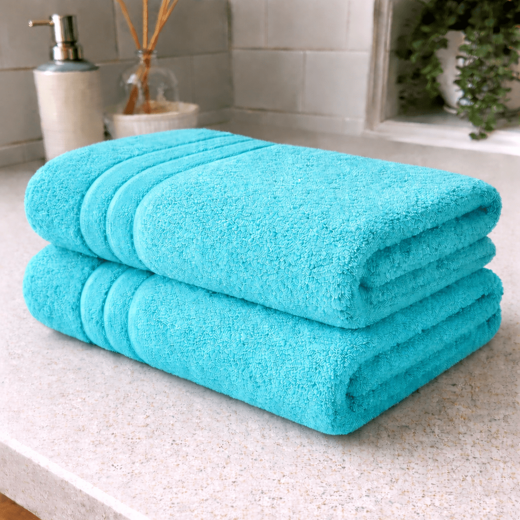 E-shop 2er Set Saunatücher 70x200 cm aus 100% Baumwolle – XXL Frottee Badetücher, weich, saugstark und schnelltrocknend