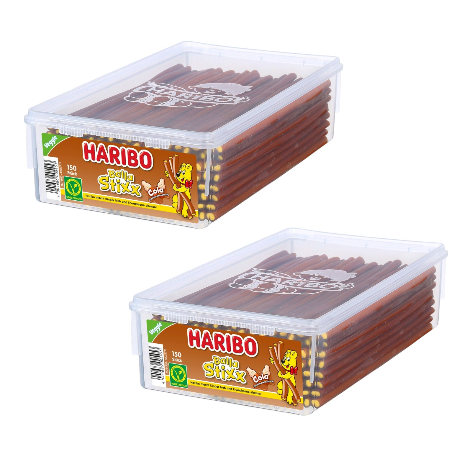 Image of Haribo Balla Stixx Cola, 150-piece Can, Vegetarian, 1125g
