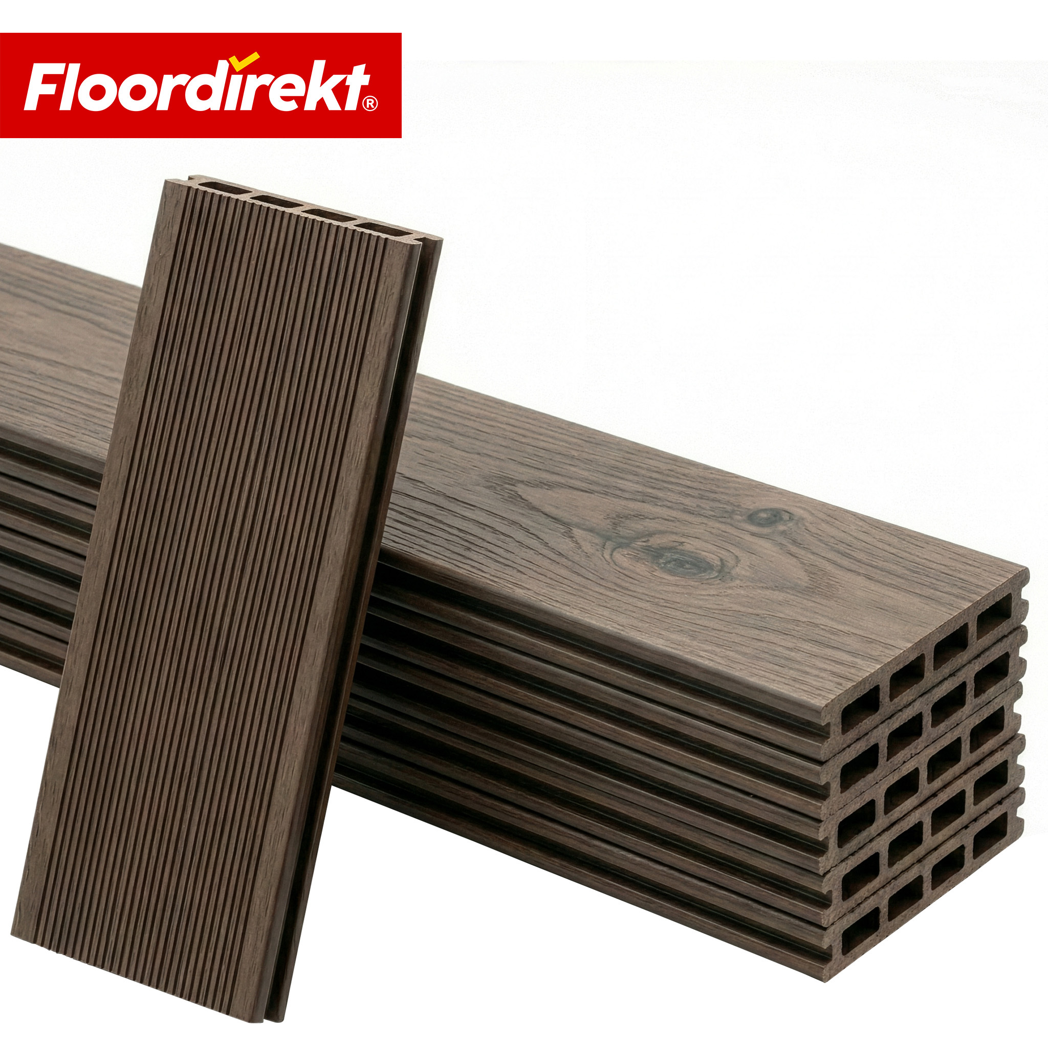 Image of Wpc Decking Boards Crown 220 X 14.6 Cm – Complete Set 2 M² (9 Pieces) – Including Substructure & Installation Accessories – Weatherproof