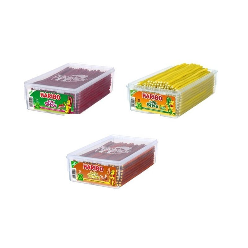 Image of 3 Packs Of Haribo Balla Stixx Mix 1125g Cherry + + Cola, 150pcs, Vegan