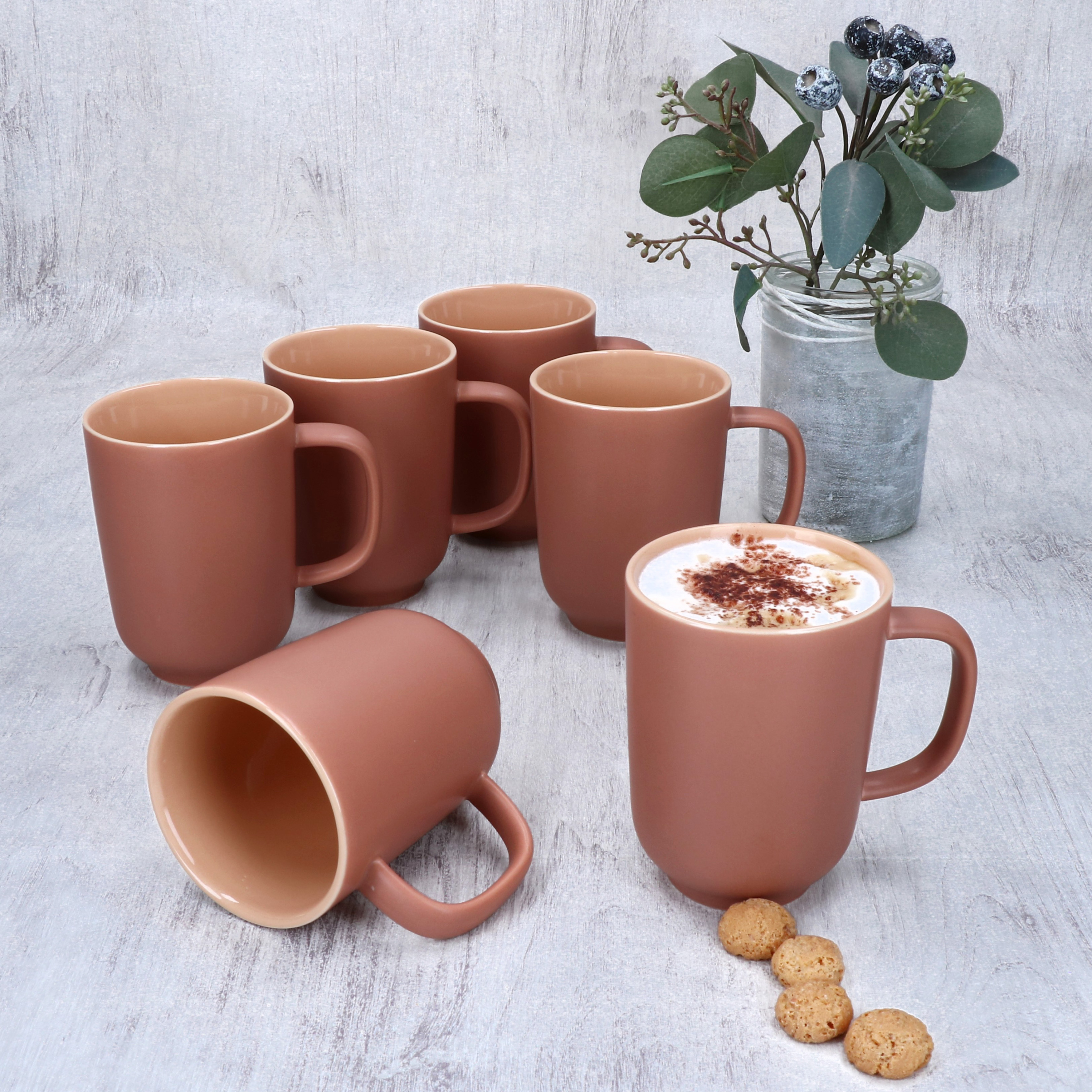 Ritzenhoff 6x Jasper Coffee Mugs 250ml H10.4cm Powder Tea Cups For 6 People