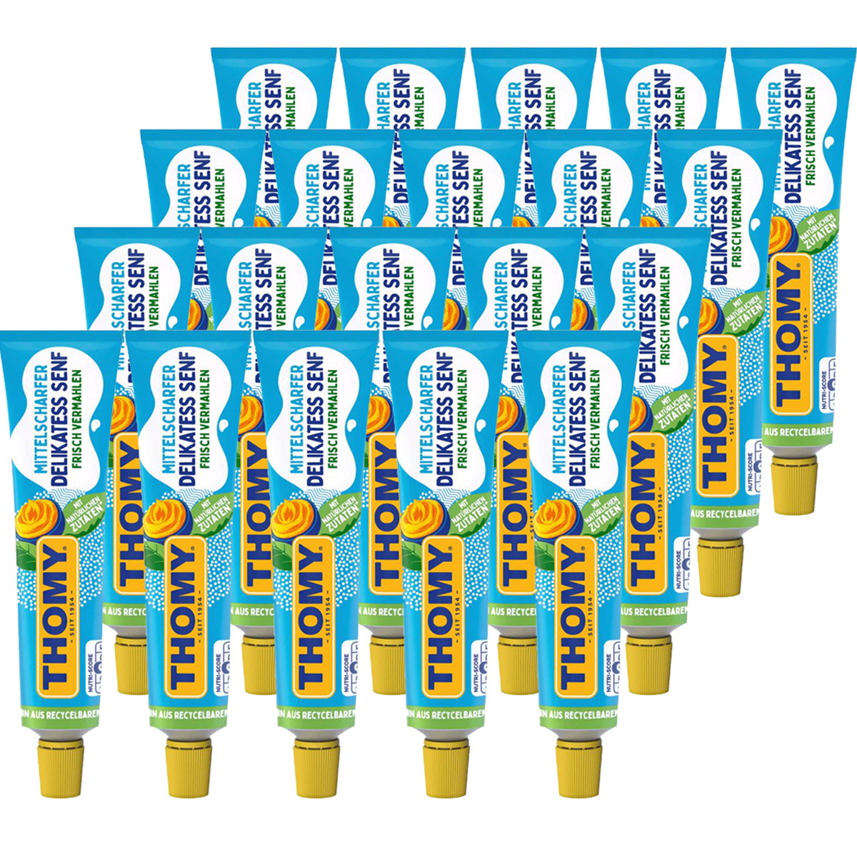 Thomy Delicatessen Medium-hot Spicy Mustard Tube 100ml 20-pack