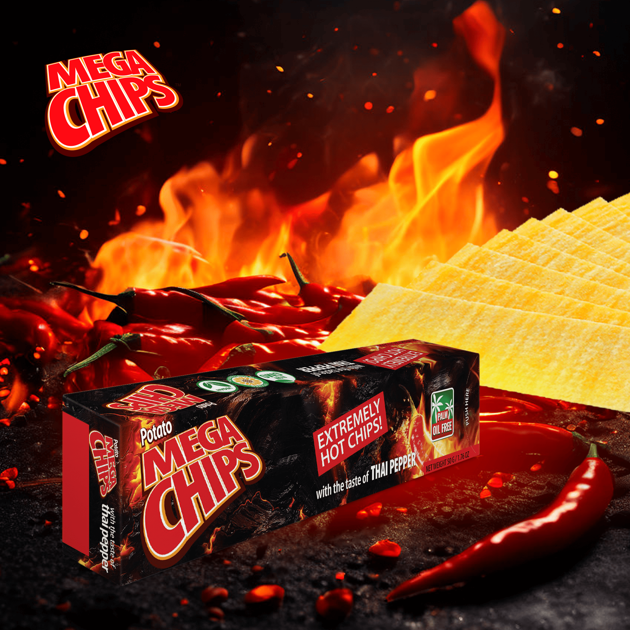 Image of Potato Mega Chips 6-pack Box