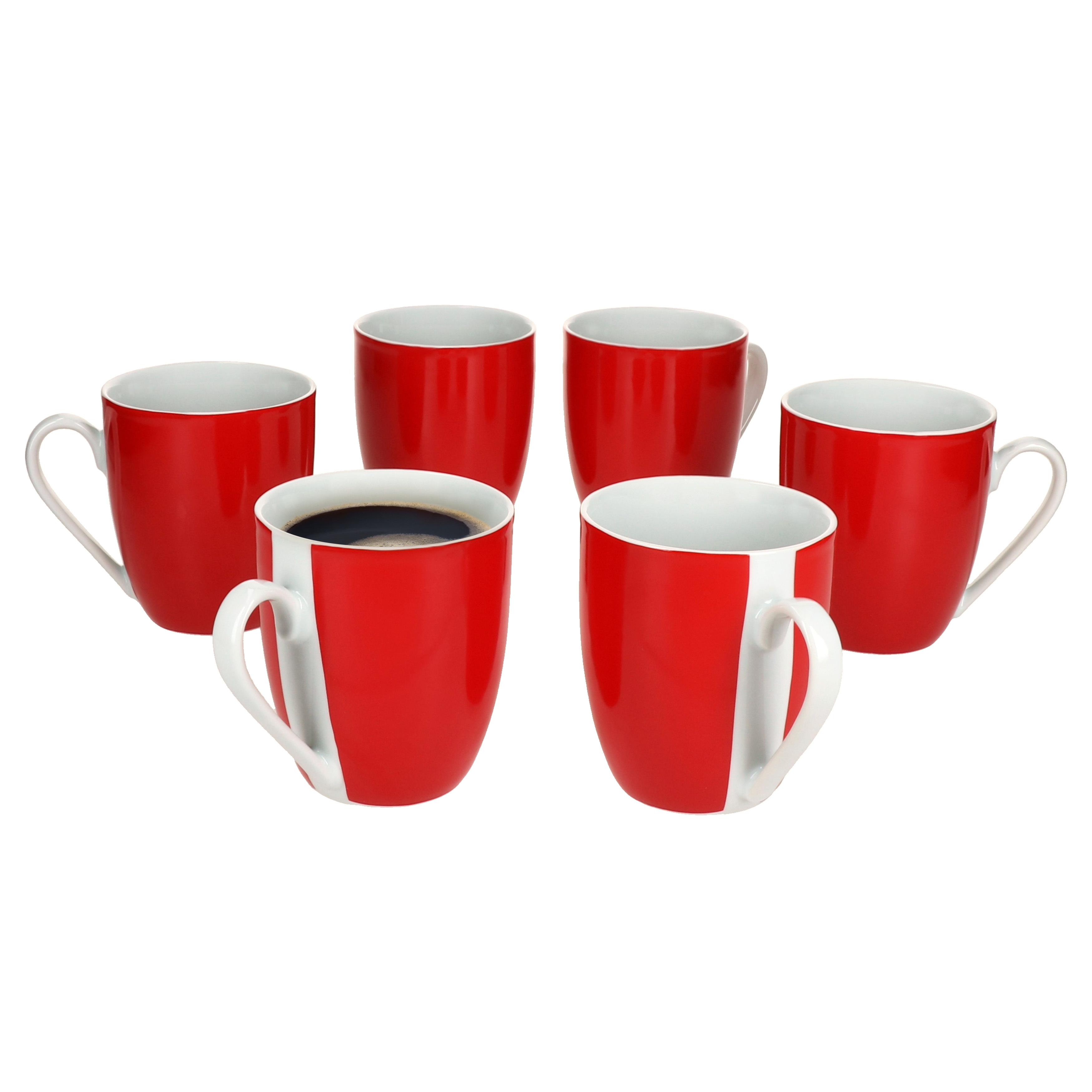 6pcs Set Cup 350ml Colorful Porcelain Cups