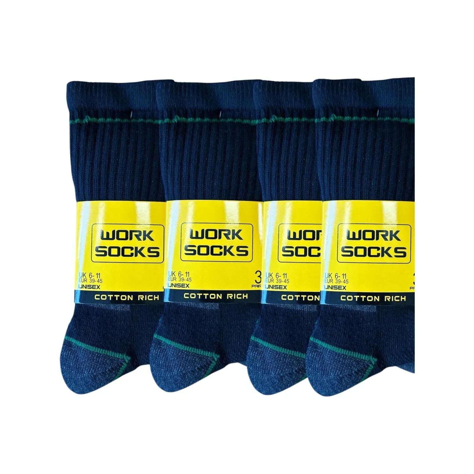 TEMU 10 Pairs Men's Work Socks Crew Sock Heavy Duty Cushioned Sock 6-11 Uk Size