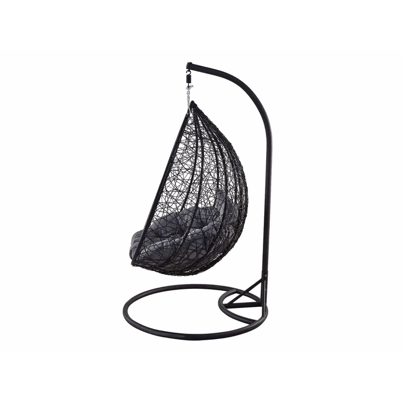 Fotoliu de gradina suspendat Havana, perne moi, structura metalica, tesatura solida, sustine pana la 150 kg, gri