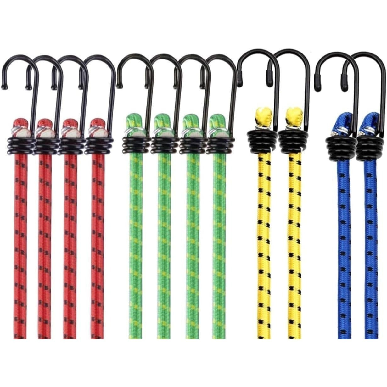 Image of Tk & Luggage Spanner - Rubber Rope With Hooks For Fastening - Lengths - For Motorcycle, Furniture, Car, Bicycle - Extra Strong Hook - Car Accessories