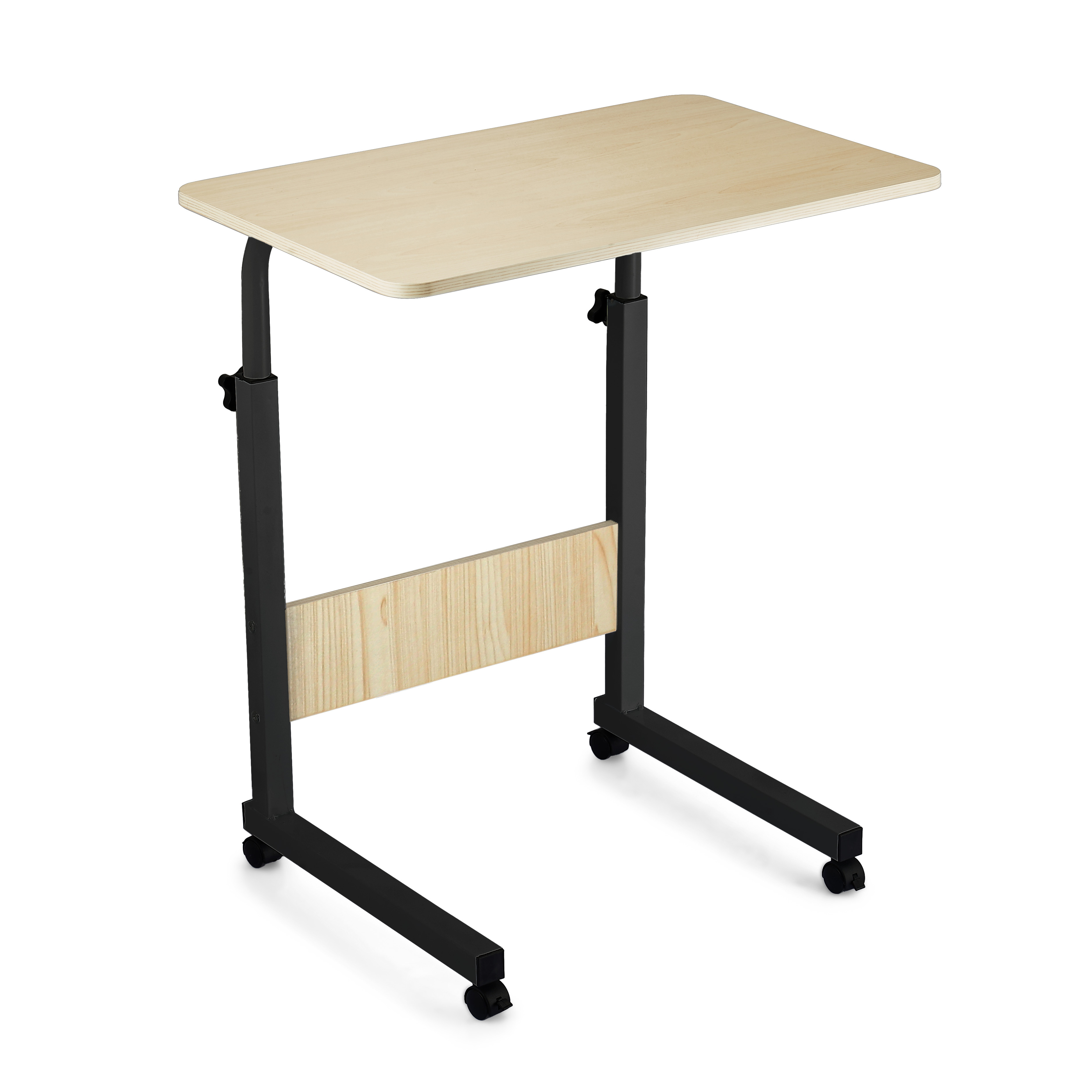 TEMU AOREX Mesa auxiliar madera-metal rueda giratorias altura ajustable 60x40x65-89cm acabado mate