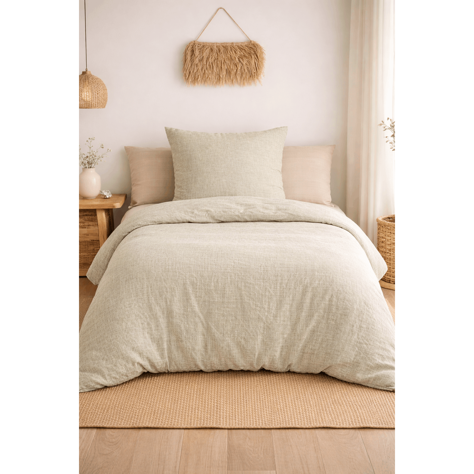 E-shop Musselin Bettwäsche 100% Baumwolle | Atmungsaktive Sommer & Ganzjahres Bettwäsche | Weich & Hautfreundlich | Mit Kissenbezug 80x80 cm | Grün /