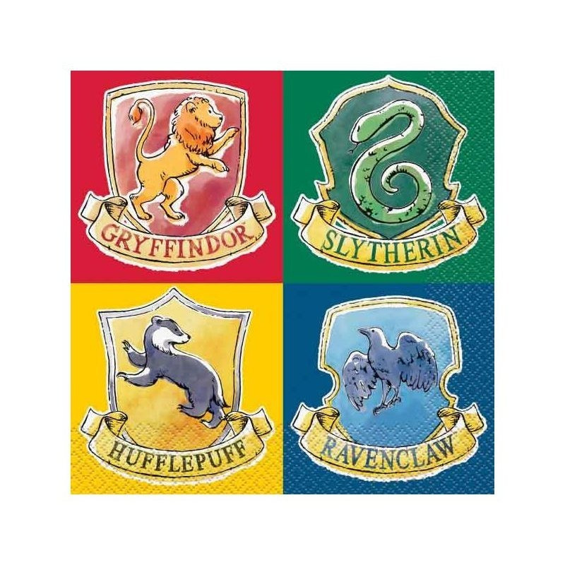 TEMU Harry Potter - Hogwarts Houses Napkins (pack Of 16)