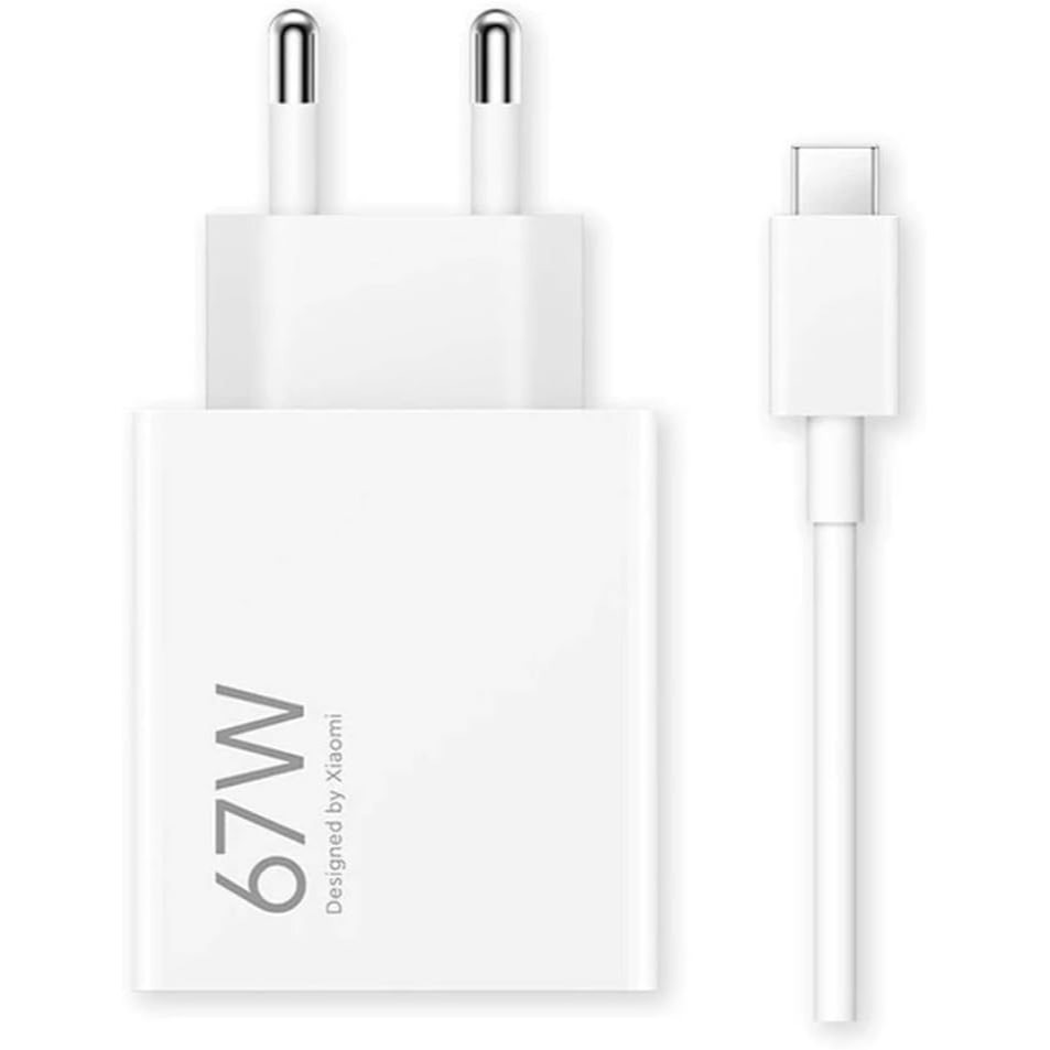 TEMU Xiaomi 67w Combo (type-a) - 67w Charger, Usb Port, Usb-c Cable, Identification, White