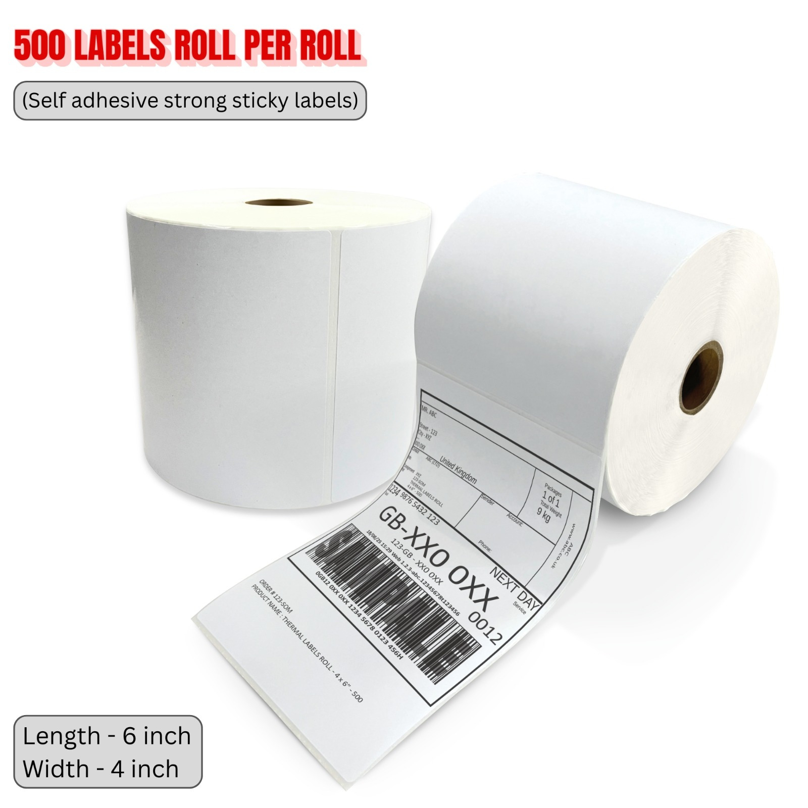 TEMU 2 Rolls 1000 Shipping Thermal Labels 4x6 Inch 500 Labels In 1 Roll Direct Thermal Shipping Labels 100 X 150 Mm – White Compatible With Zebra & ,