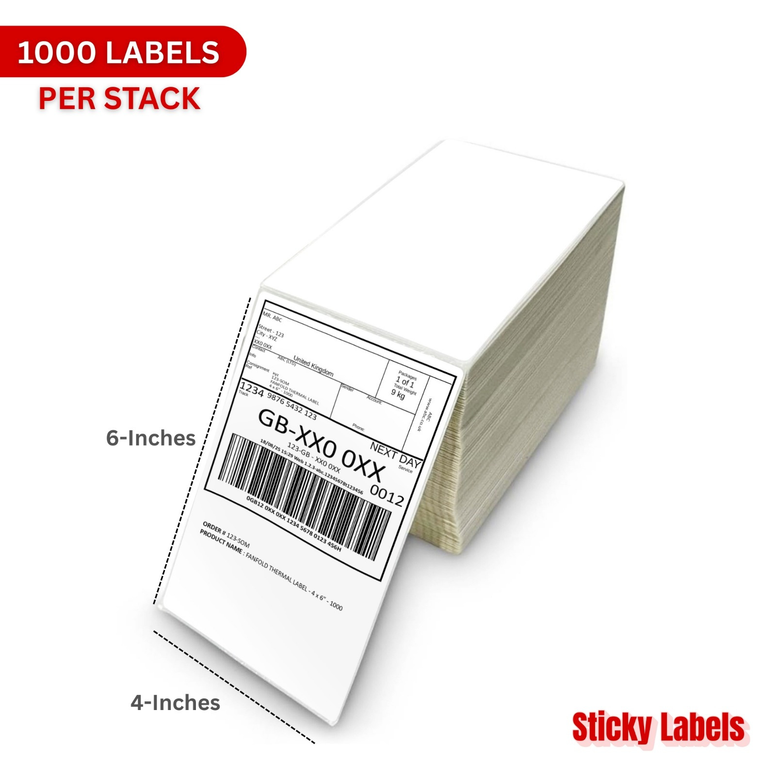 TEMU Pack Of 1000 Shipping Thermal Labels 4x6 Inch Label Direct Thermal Shipping Labels 100 X 150 Mm – White Compatible With Zebra & , Tiktok, Royal