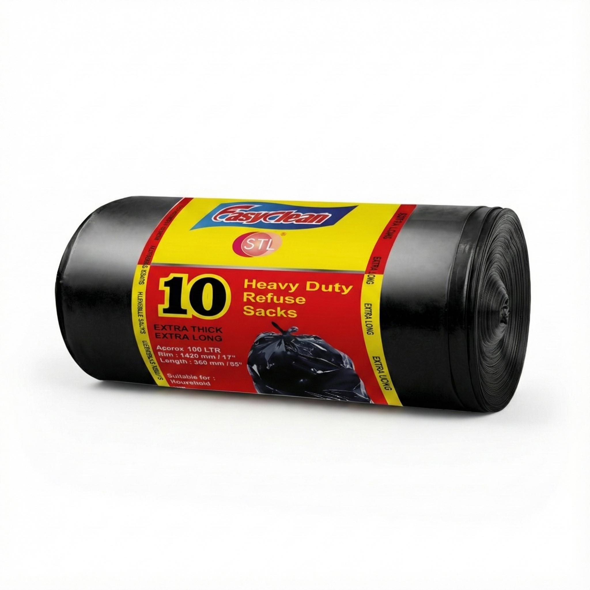 extra strong heavy duty black bin liners rubbish bags waste   garbage sacks details 5