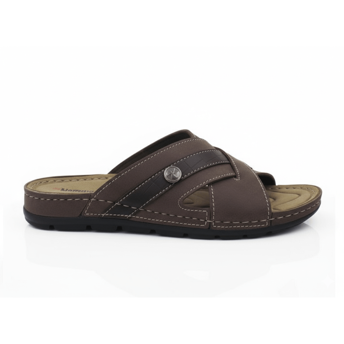 TEMU Sandalias de Piel para Hombre con Tiras Cruzadas | Calzado Ergonómico Confort Premium - Estilo Casual Elegante