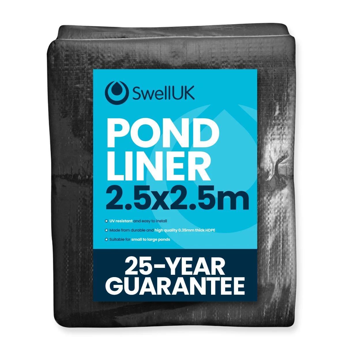TEMU 2.5m X 2.5m Pond Liner - 0.35mm Heavy Duty Hdpe - 25 Year Guarantee Pond Lining