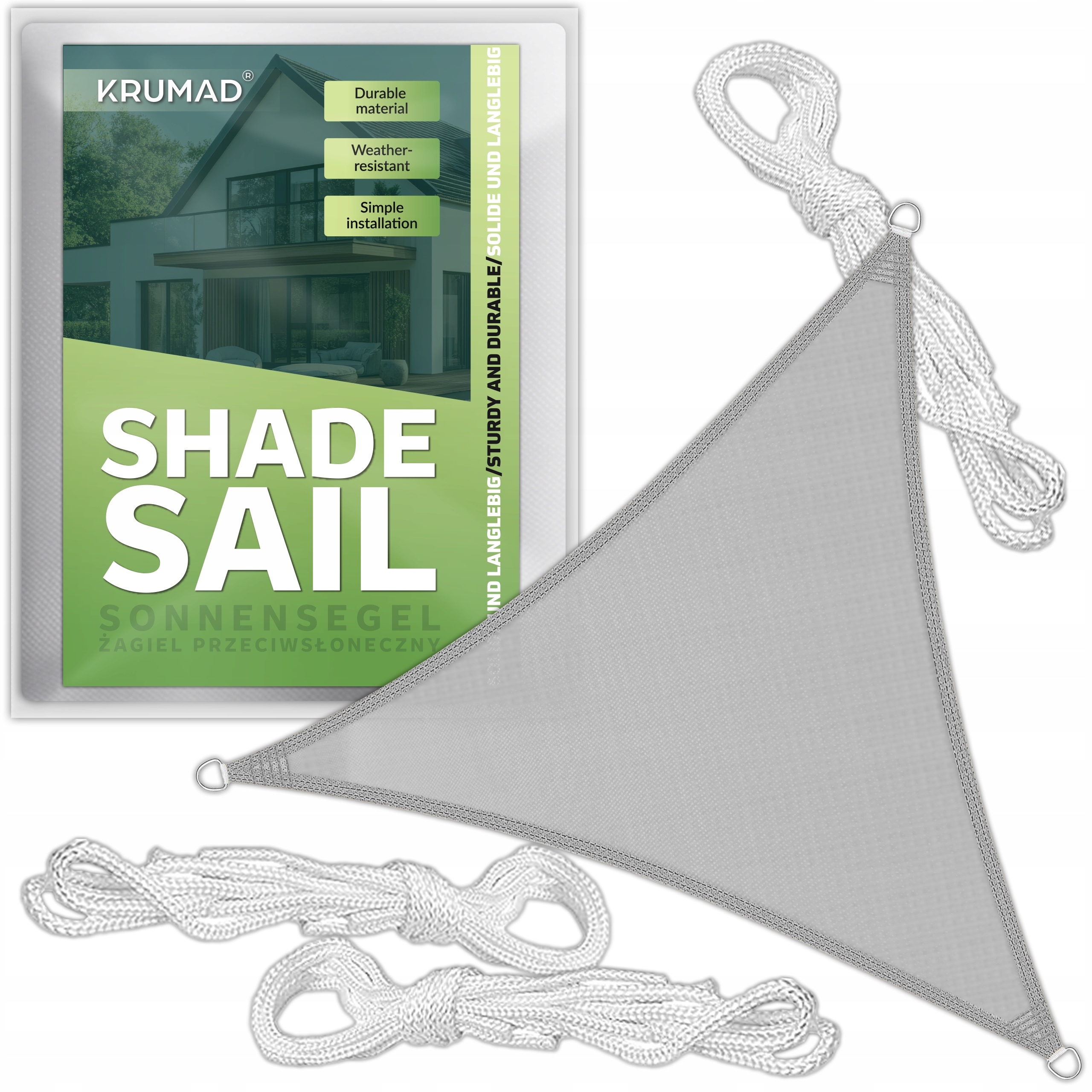 E-shop WINDDICHTER SONNENSEILER 4X4 M WASSERFESTER DRITTERNECKEN GARTENTERRASSE BALKON GRAY