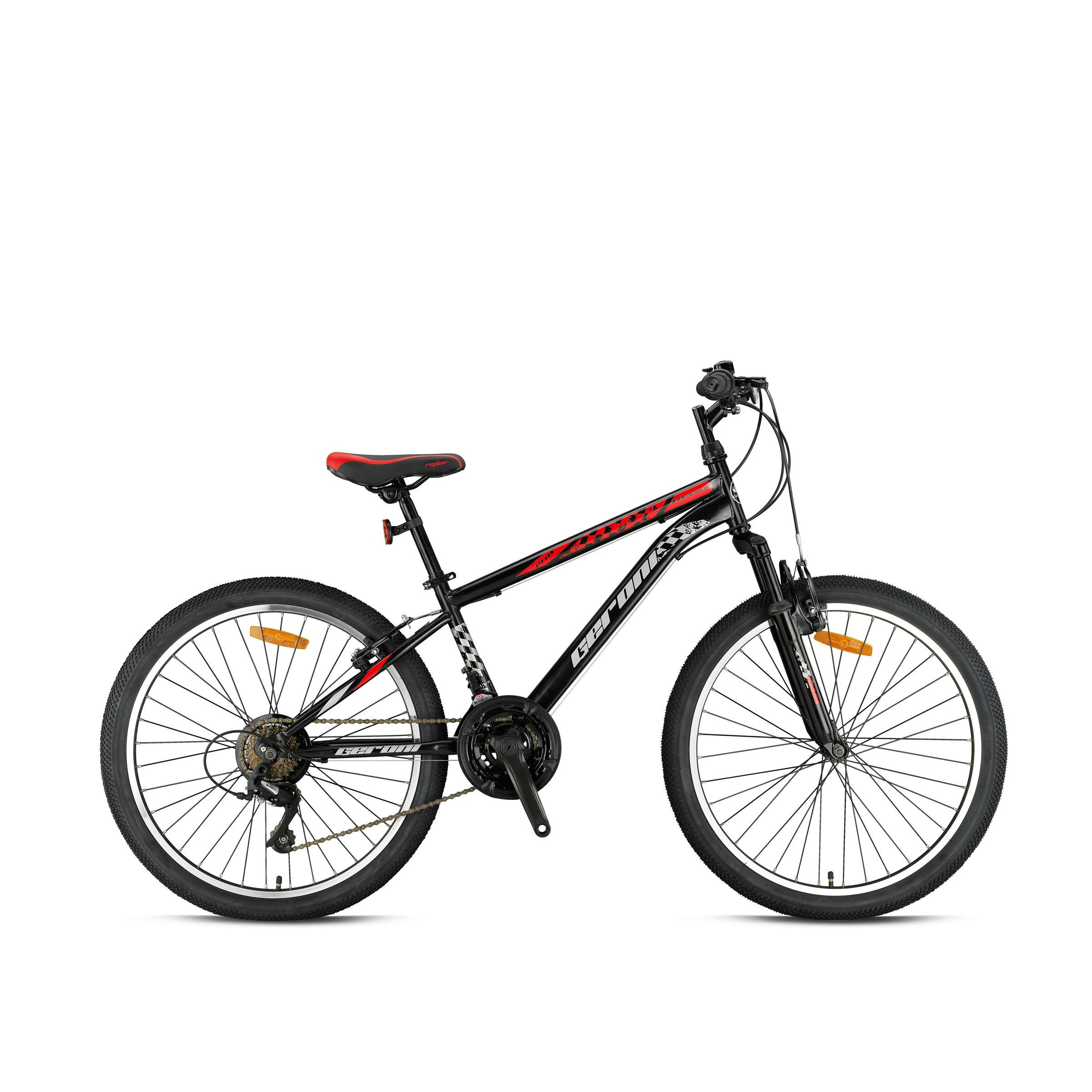 24-inch Children's Boys' Youth Youth Bicycle Bike Girls' Mtb Girls' Bicycle Mountain Bike Girls' Bike 21 Gears With Kickstand And Federgabel Fork Suspension Plus Grn26-041 Black Red