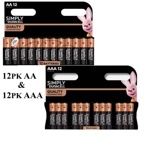 24 pack duracell simply aa aaa batteries combo a batteries long lasting leak resistant power for household devices remotes toys electronics